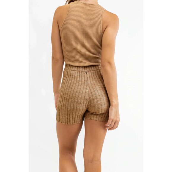 Rhythm. Livin $50 Daisy Knit Short Mocha NEW WITH TAGS - Picture 3 of 4